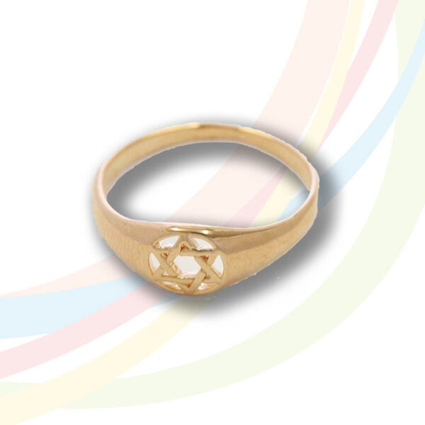 Marina Gold Plated Cut Out Ring with Star of David in Gold