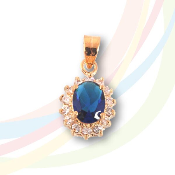 Marina Gold Plated Blue Sapphire and Cubic Zirconia Necklace