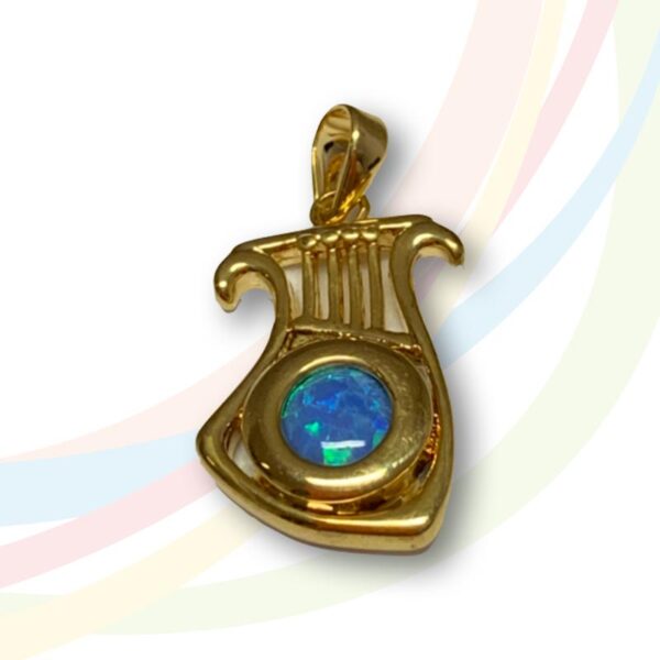 Marina Gold Plated Blue Opal Harp Necklace