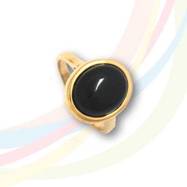 Marina Gold Plated Onyx Ring