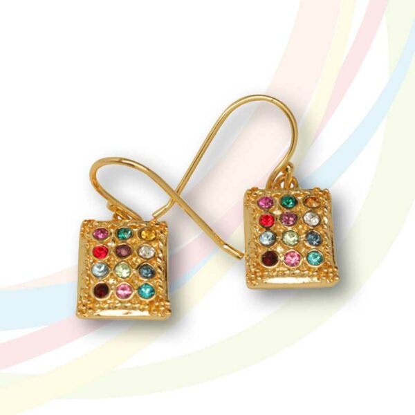 Marina Gold Plated Mix of Stones Ephod Drop Earrings