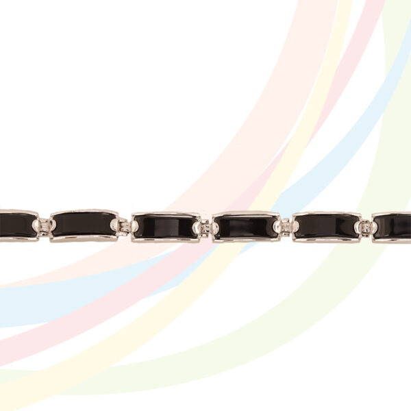 Marina Rhodium Plated Onyx Bracelet