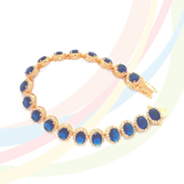 Marina Gold Plated Blue Sapphire and Cubic Zirconia Bracelet