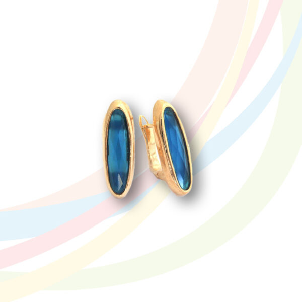 Marina Gold Plated Blue Sapphire Earrings