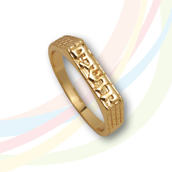 Marina Gold Plated Ring with Jesus in Hebrew