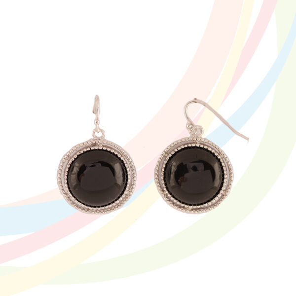 Marina Rhodium Plated Onyx Earrings