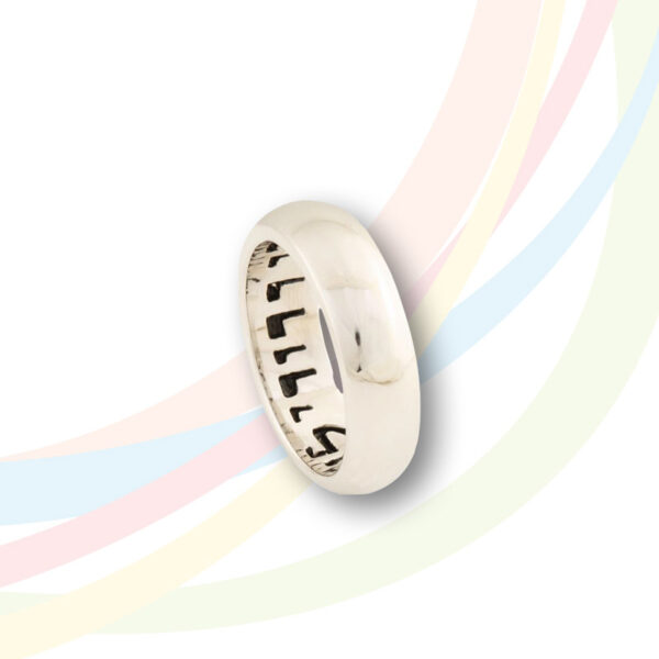 Marina Rhodium Plated Ring with Ani L'Dodi inscription