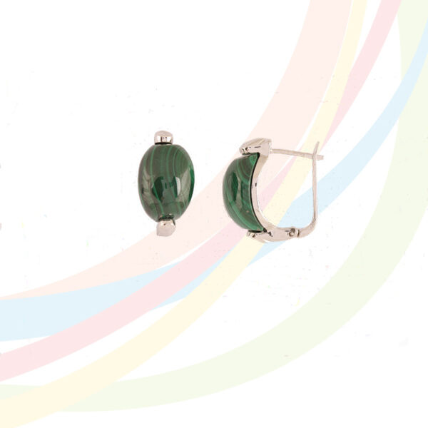 Marina Rhodium Plated Malachite Earrings