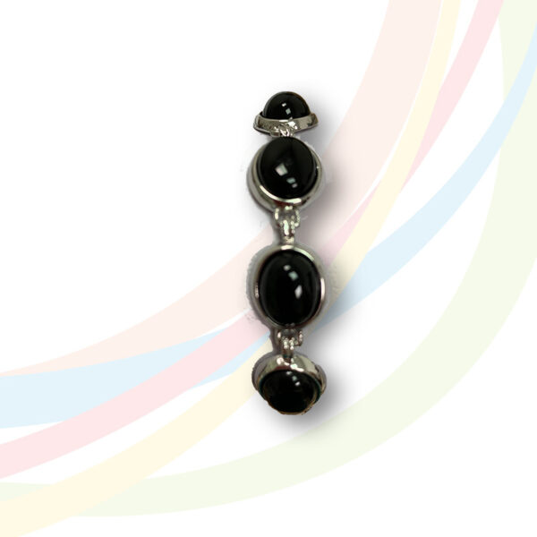 Marina Rhodium Plated Onyx Bracelet