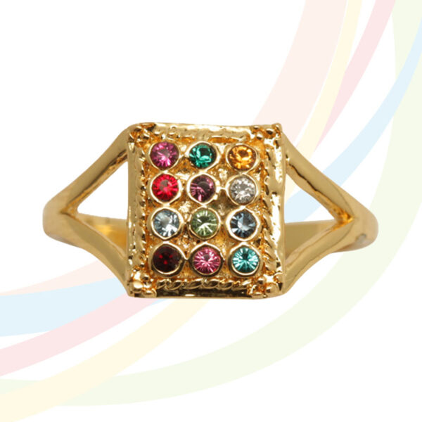 Marina Gold Plated Ephod Ring with mix of stones