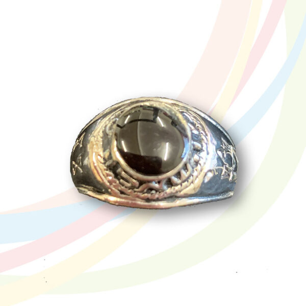 Marina Rhodium Plated Onyx Ring